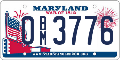 MD license plate 0BM3776
