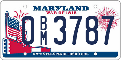 MD license plate 0BM3787