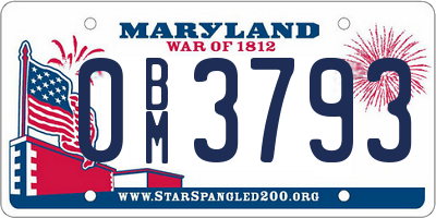 MD license plate 0BM3793