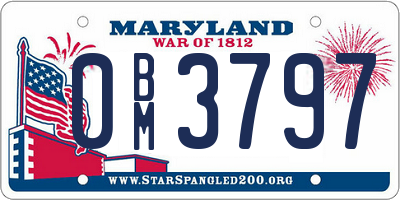 MD license plate 0BM3797