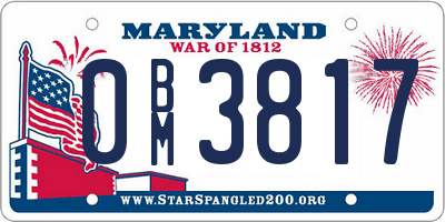 MD license plate 0BM3817
