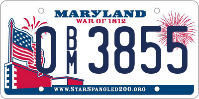 MD license plate 0BM3855