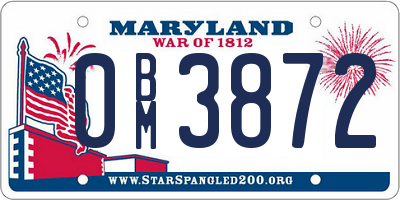 MD license plate 0BM3872
