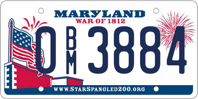 MD license plate 0BM3884