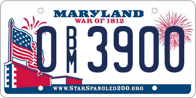 MD license plate 0BM3900