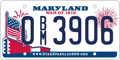 MD license plate 0BM3906