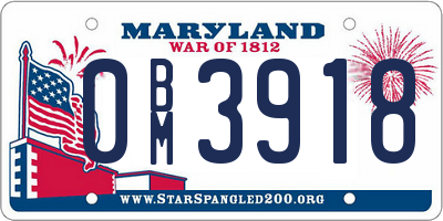 MD license plate 0BM3918