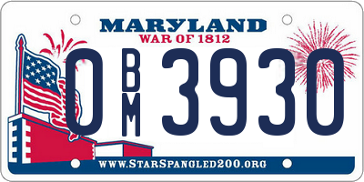 MD license plate 0BM3930