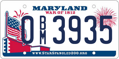 MD license plate 0BM3935