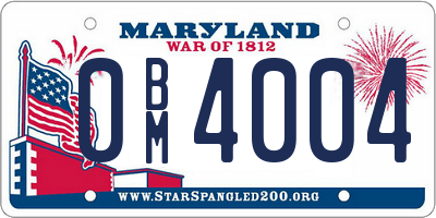 MD license plate 0BM4004