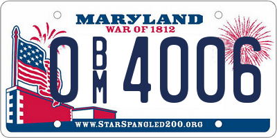 MD license plate 0BM4006