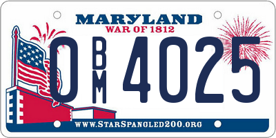 MD license plate 0BM4025