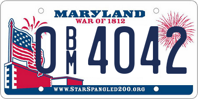 MD license plate 0BM4042