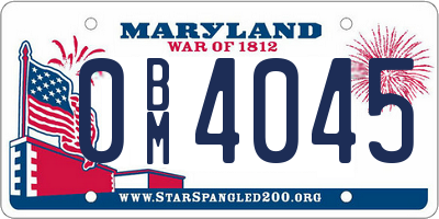 MD license plate 0BM4045