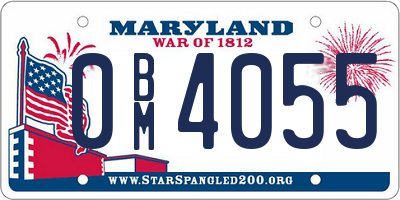 MD license plate 0BM4055