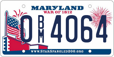 MD license plate 0BM4064
