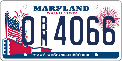 MD license plate 0BM4066