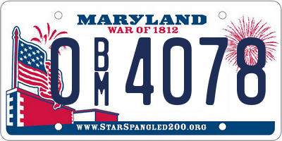 MD license plate 0BM4078