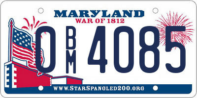 MD license plate 0BM4085