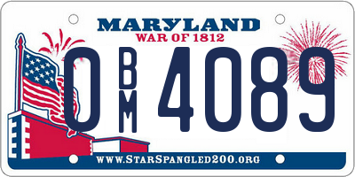 MD license plate 0BM4089