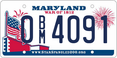 MD license plate 0BM4091