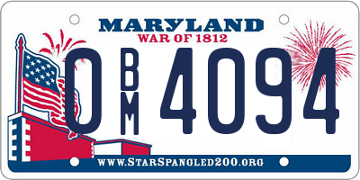 MD license plate 0BM4094