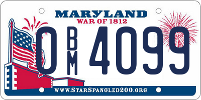 MD license plate 0BM4099