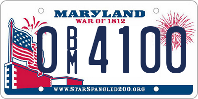 MD license plate 0BM4100