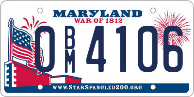 MD license plate 0BM4106