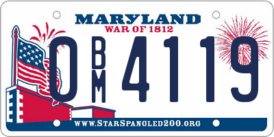 MD license plate 0BM4119