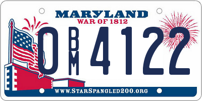 MD license plate 0BM4122