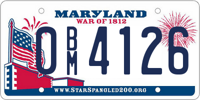 MD license plate 0BM4126
