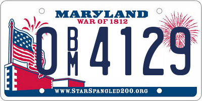 MD license plate 0BM4129