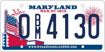 MD license plate 0BM4130