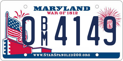 MD license plate 0BM4149