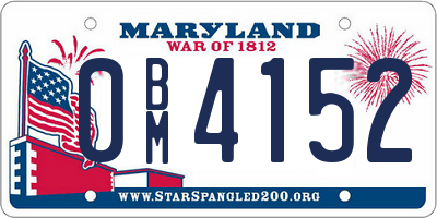 MD license plate 0BM4152