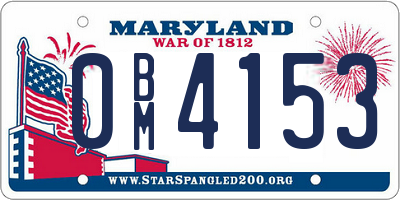 MD license plate 0BM4153