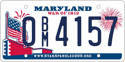 MD license plate 0BM4157