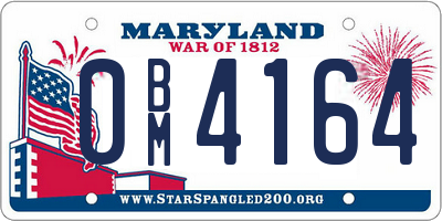 MD license plate 0BM4164
