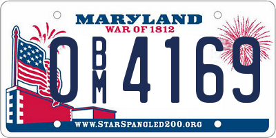 MD license plate 0BM4169