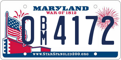 MD license plate 0BM4172