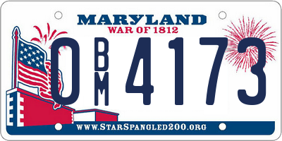 MD license plate 0BM4173