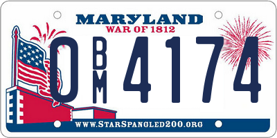 MD license plate 0BM4174