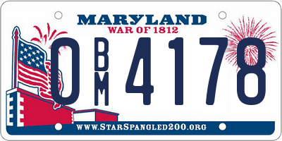 MD license plate 0BM4178