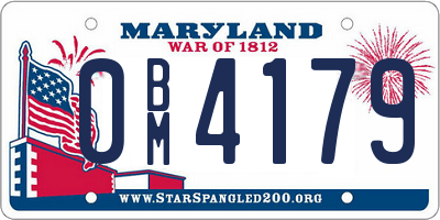 MD license plate 0BM4179