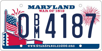 MD license plate 0BM4187