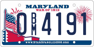 MD license plate 0BM4191