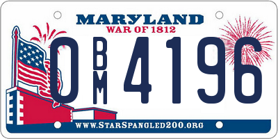 MD license plate 0BM4196