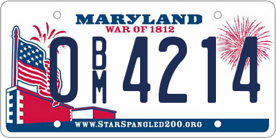 MD license plate 0BM4214