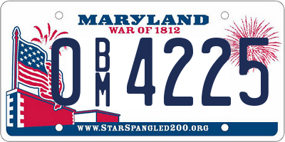 MD license plate 0BM4225